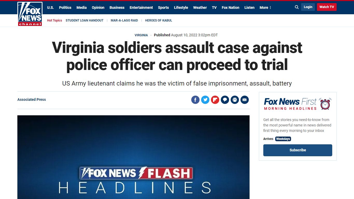 Virginia soldiers assault case against police officer can proceed to ...